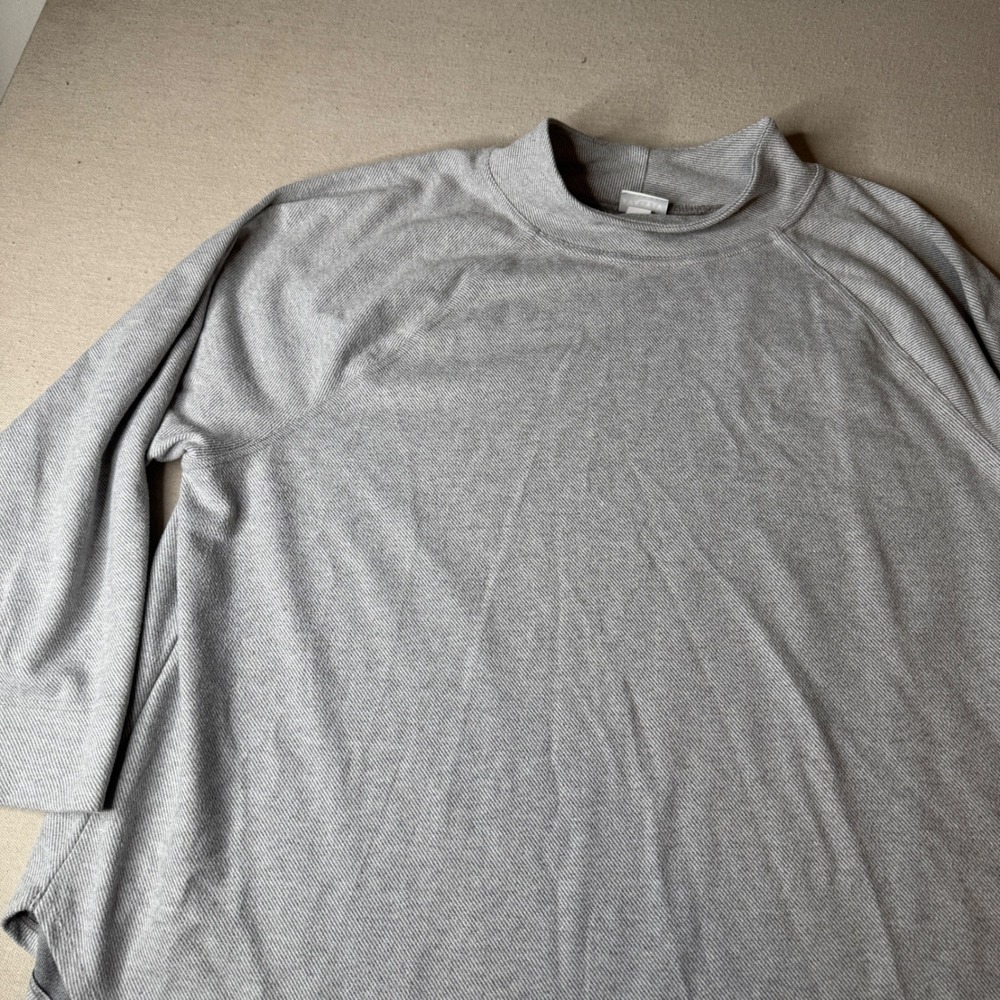 Ava & Viv Womens Gray Ribbed Mock Neck Raglan Long Sleeve Top Plus Size 3X